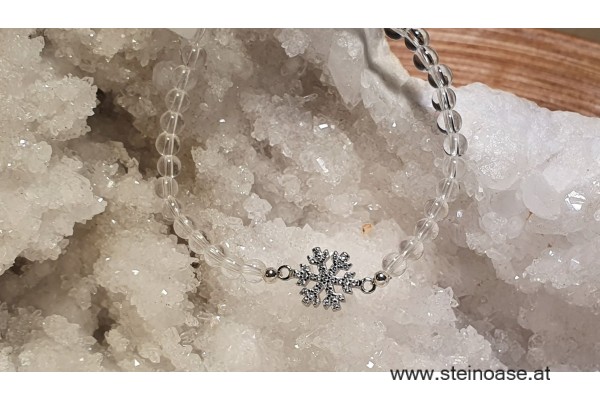 Armband Bergkristall + Schneeflocke